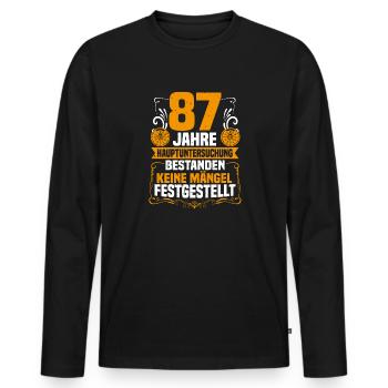 87 years of general inspection 87th birthday - Men's Premium Organic Long Sleeve Shirt - black - Front - Nico (187cm)