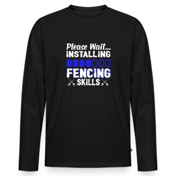 Installing Fencing Skills - Men's Premium Organic Long Sleeve Shirt - black - Front - Nico (187cm)