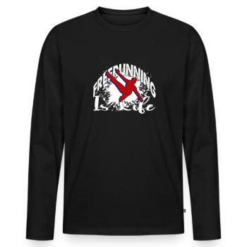 Parkour Freerunning Is Life - Men's Premium Organic Long Sleeve Shirt - black - Front - Nico (187cm)