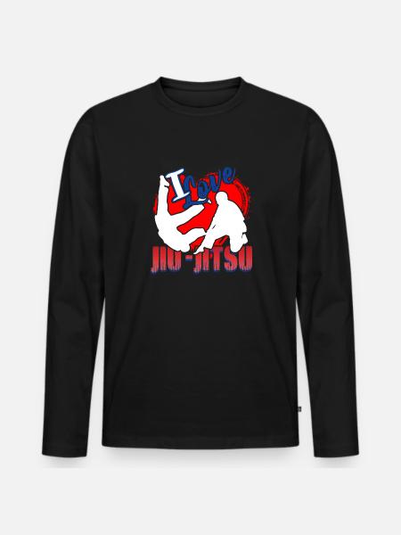 I Love Jiu Jitsu - Men's Premium Organic Long Sleeve Shirt - black