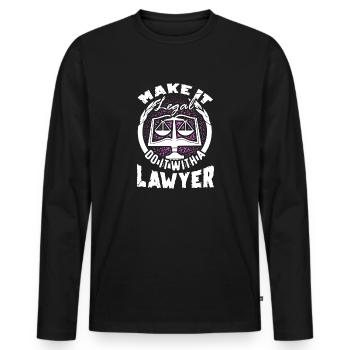 Lawyer Make It Legal - Men's Premium Organic Long Sleeve Shirt - black - Front - Nico (187cm)