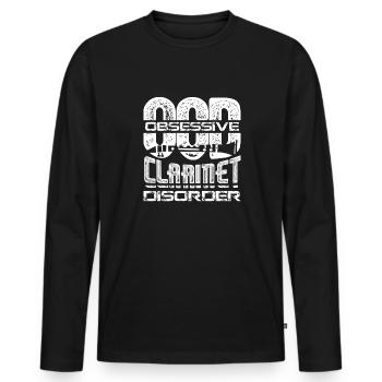 Obsessive Clarinet Disorder - Men's Premium Organic Long Sleeve Shirt - black - Front - Nico (187cm)