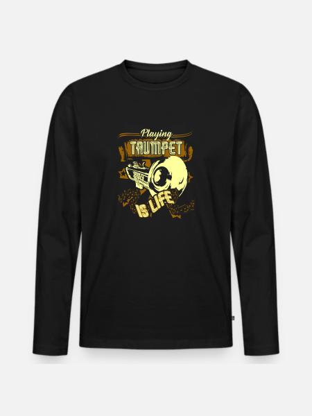 Playing Trumpet Is Life - Men's Premium Organic Long Sleeve Shirt - black