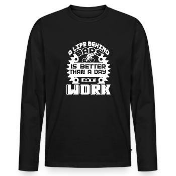 Bicycle Bicycle A Life Behind Bars - Men's Premium Organic Long Sleeve Shirt - black - Front - Nico (187cm)
