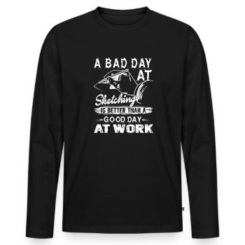 Sketching A Bad Day At Sketching - Men's Premium Organic Long Sleeve Shirt - black - Front - Nico (187cm)