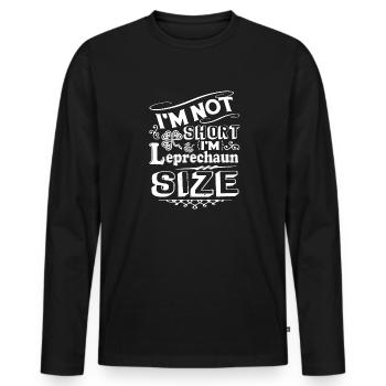 St Patrick's Day I am Leprechaun Size St Patrick - Men's Premium Organic Long Sleeve Shirt - black - Front - Nico (187cm)