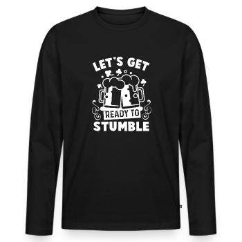 St Patrick's Day Get Ready To Stumble - Men's Premium Organic Long Sleeve Shirt - black - Front - Nico (187cm)