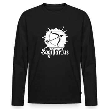 Sagittarius Sagittarius Zodiac Star - Men's Premium Organic Long Sleeve Shirt - black - Front - Nico (187cm)