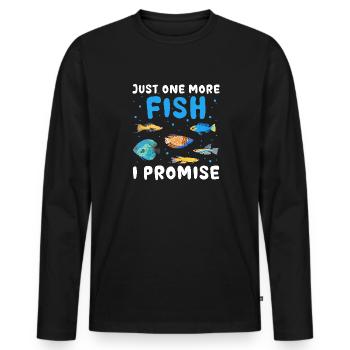 Just One More Fish I Promise Aquascaping Fish - Men's Premium Organic Long Sleeve Shirt - black - Front - Nico (187cm)