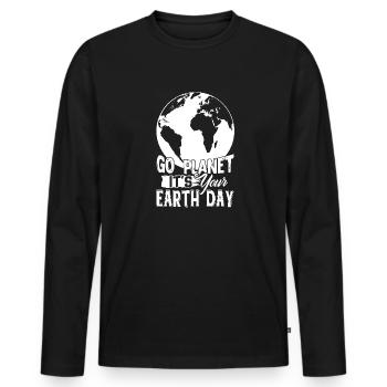Earth Day It's Your Earth Day - Men's Premium Organic Long Sleeve Shirt - black - Front - Nico (187cm)