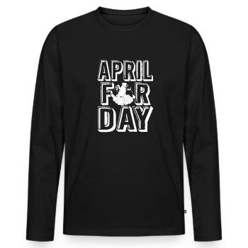 Earth Day April For Earth Day - Men's Premium Organic Long Sleeve Shirt - black - Front - Nico (187cm)