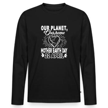 Earth Day Mother Earth Day - Men's Premium Organic Long Sleeve Shirt - black - Front - Nico (187cm)