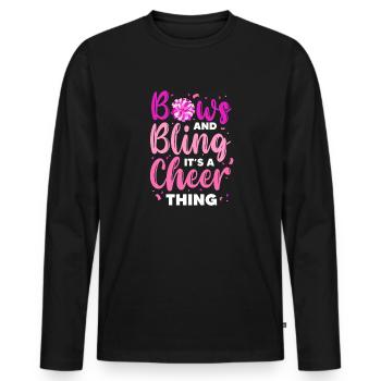 Arcs et bling C’est un truc de cheerleading - T-shirt manches longues Premium bio Homme - noir - Devant - Nico (187cm)