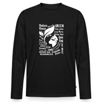 Earth Day Earth Day Go Green - Men's Premium Organic Long Sleeve Shirt - black - Front - Nico (187cm)