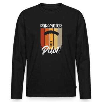 Paramotor Pilot Ultralight Aviation Aircraft - Männer Premium Bio Langarmshirt - Schwarz - Vorne - Nico (187cm)