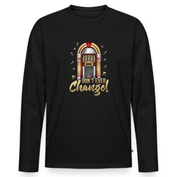 Ne changez jamais de juke-box de machine à musique rétro - T-shirt manches longues Premium bio Homme - noir - Devant - Nico (187cm)