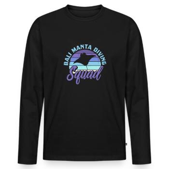 Bali Manta Diving Squad Pacific Polynesian Manta - Männer Premium Bio Langarmshirt - Schwarz - Vorne - Nico (187cm)