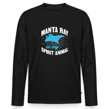 Manta Ray Is My Spirit Animal Deep Sea Animals Ray - Männer Premium Bio Langarmshirt - Schwarz - Vorne - Nico (187cm)