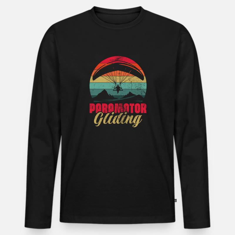 Paramotor Gliding Aviation Ultralight Paragliding - Männer Premium Bio Langarmshirt - Schwarz