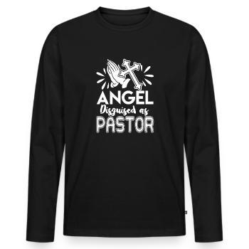 Pastor Angel Disguise As Pastor - Men's Premium Organic Long Sleeve Shirt - black - Front - Nico (187cm)