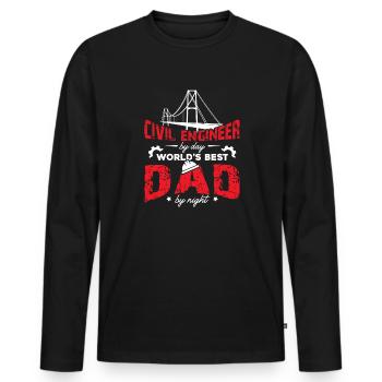 Civil Engineer Civil Engineer Dad - Men's Premium Organic Long Sleeve Shirt - black - Front - Nico (187cm)