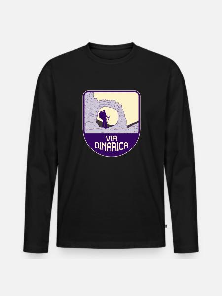 Via Dinarica – Long-Distance Trail - Men's Premium Organic Long Sleeve Shirt - black