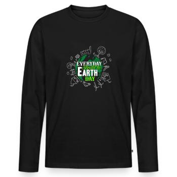 Earth Day Everyday Should Be Earth Day - Men's Premium Organic Long Sleeve Shirt - black - Front - Nico (187cm)
