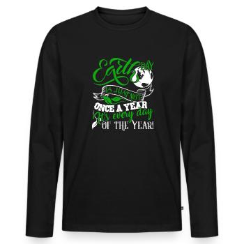 Earth Day Earth Day Every Day - Men's Premium Organic Long Sleeve Shirt - black - Front - Nico (187cm)