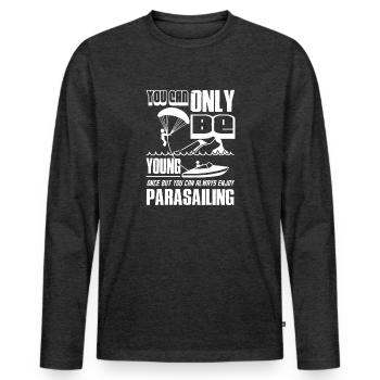 You Can Always Enjoy Parasailing - Men's Premium Organic Long Sleeve Shirt - heather anthracite - Front - Nico (187cm)