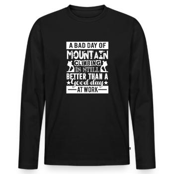 Mountain Climbing A Bad Day Of Mountain Climbing - Men's Premium Organic Long Sleeve Shirt - black - Front - Nico (187cm)