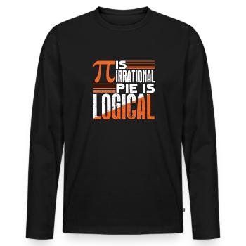 Pi Day Pi Is Irrational - Men's Premium Organic Long Sleeve Shirt - black - Front - Nico (187cm)