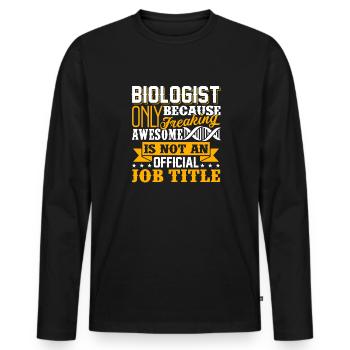 Biologist Biologist Job Title - Men's Premium Organic Long Sleeve Shirt - black - Front - Nico (187cm)