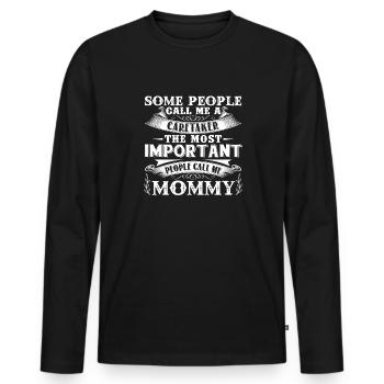 Caretaker Mommy - Men's Premium Organic Long Sleeve Shirt - black - Front - Nico (187cm)