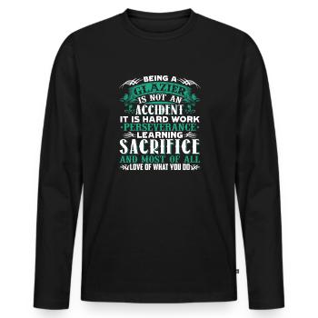 Being A Glazier Is Not An Accident - Men's Premium Organic Long Sleeve Shirt - black - Front - Nico (187cm)