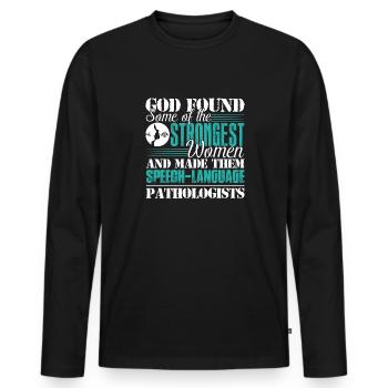 God Made Speech Language Pathologist - Men's Premium Organic Long Sleeve Shirt - black - Front - Nico (187cm)