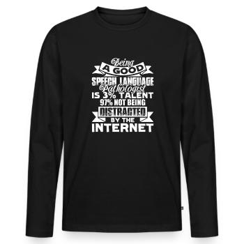 Speech Language Pathologist Good Speech Language - Men's Premium Organic Long Sleeve Shirt - black - Front - Nico (187cm)