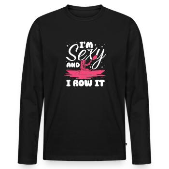 Je suis sexy et je le rame Design pour une femme kayak - T-shirt manches longues Premium bio Homme - noir - Devant - Nico (187cm)