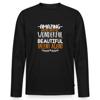 Talent Agent Amazing Talent Agent - Men's Premium Organic Long Sleeve Shirt - black - Front - Nico (187cm)