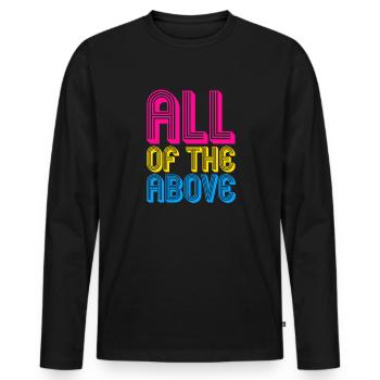 tout ce qui précède Design pour une personne pansexuelle - T-shirt manches longues Premium bio Homme - noir - Devant - Nico (187cm)