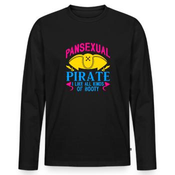 pansexual pirate i like all kids of booty Design - Men's Premium Organic Long Sleeve Shirt - black - Front - Nico (187cm)