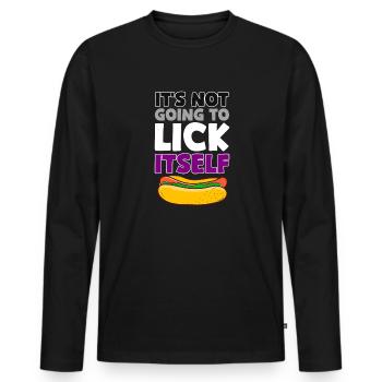 Ist not going to lick itself Design for a - Men's Premium Organic Long Sleeve Shirt - black - Front - Nico (187cm)