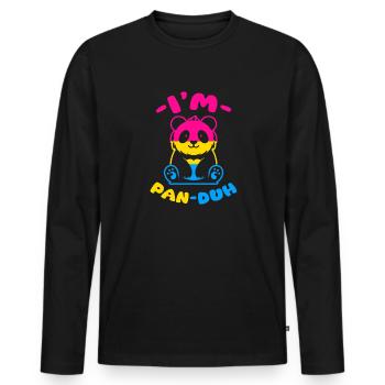 Im pan duh Design for a pansexual person - Männer Premium Bio Langarmshirt - Schwarz - Vorne - Nico (187cm)