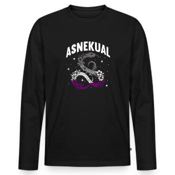 askekual snake Design for a asexual person - Männer Premium Bio Langarmshirt - Schwarz - Vorne - Nico (187cm)