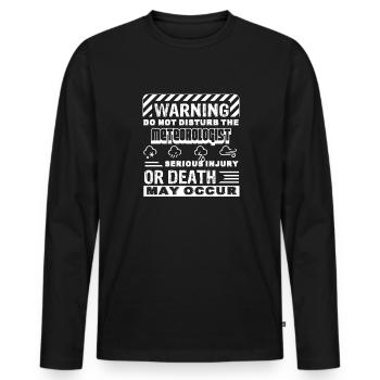 Meteorologist Don't Disturb The Meteorologist - Men's Premium Organic Long Sleeve Shirt - black - Front - Nico (187cm)
