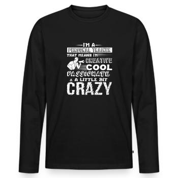 Personal Trainer Cool Personal Trainer - Men's Premium Organic Long Sleeve Shirt - black - Front - Nico (187cm)