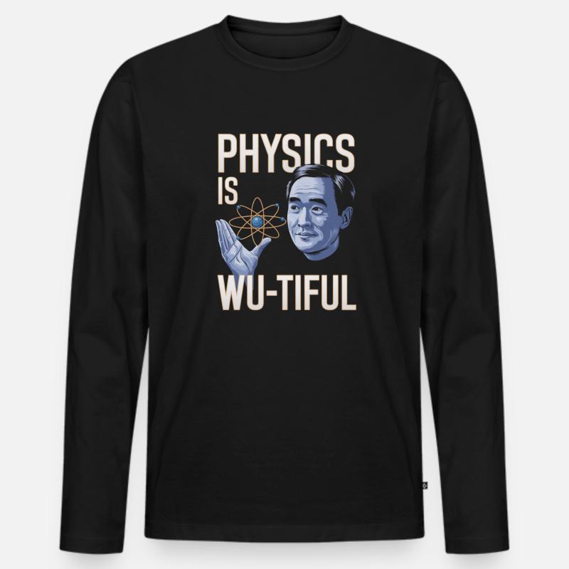 Physics Is Wu-tiful Design - Männer Premium Bio Langarmshirt - Schwarz