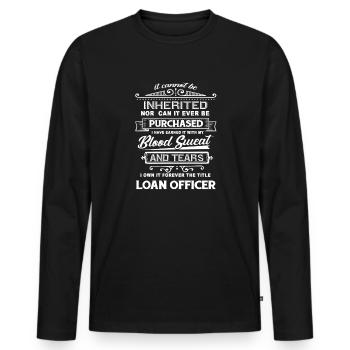Loan Officer Forever The Title - Men's Premium Organic Long Sleeve Shirt - black - Front - Nico (187cm)