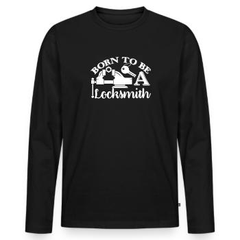 Locksmith Born To Be A Locksmith - Men's Premium Organic Long Sleeve Shirt - black - Front - Nico (187cm)
