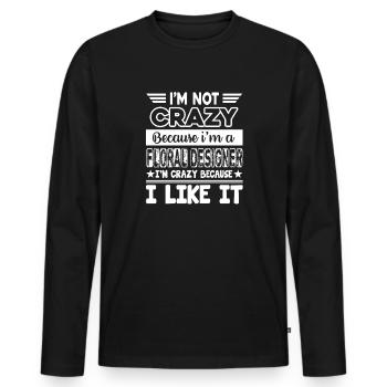 Floral Designer Crazy Floral Designer - Men's Premium Organic Long Sleeve Shirt - black - Front - Nico (187cm)