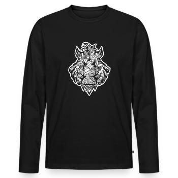 Boar Boar Floral Pattern - Men's Premium Organic Long Sleeve Shirt - black - Front - Nico (187cm)